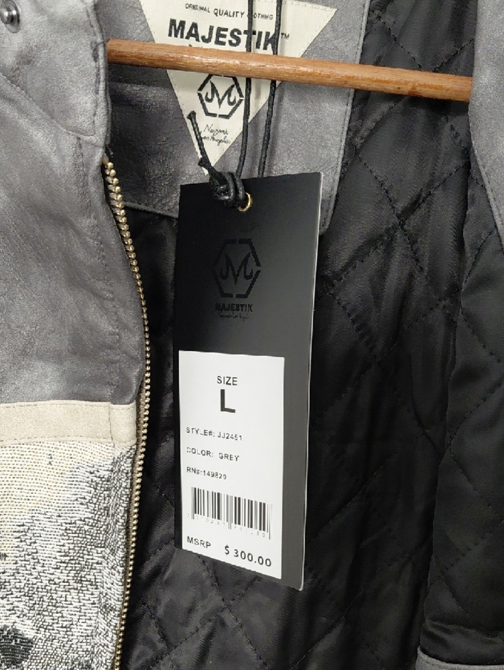 Racing Graphic Leather Jacket - Black & Cream - Picture 7 of 11